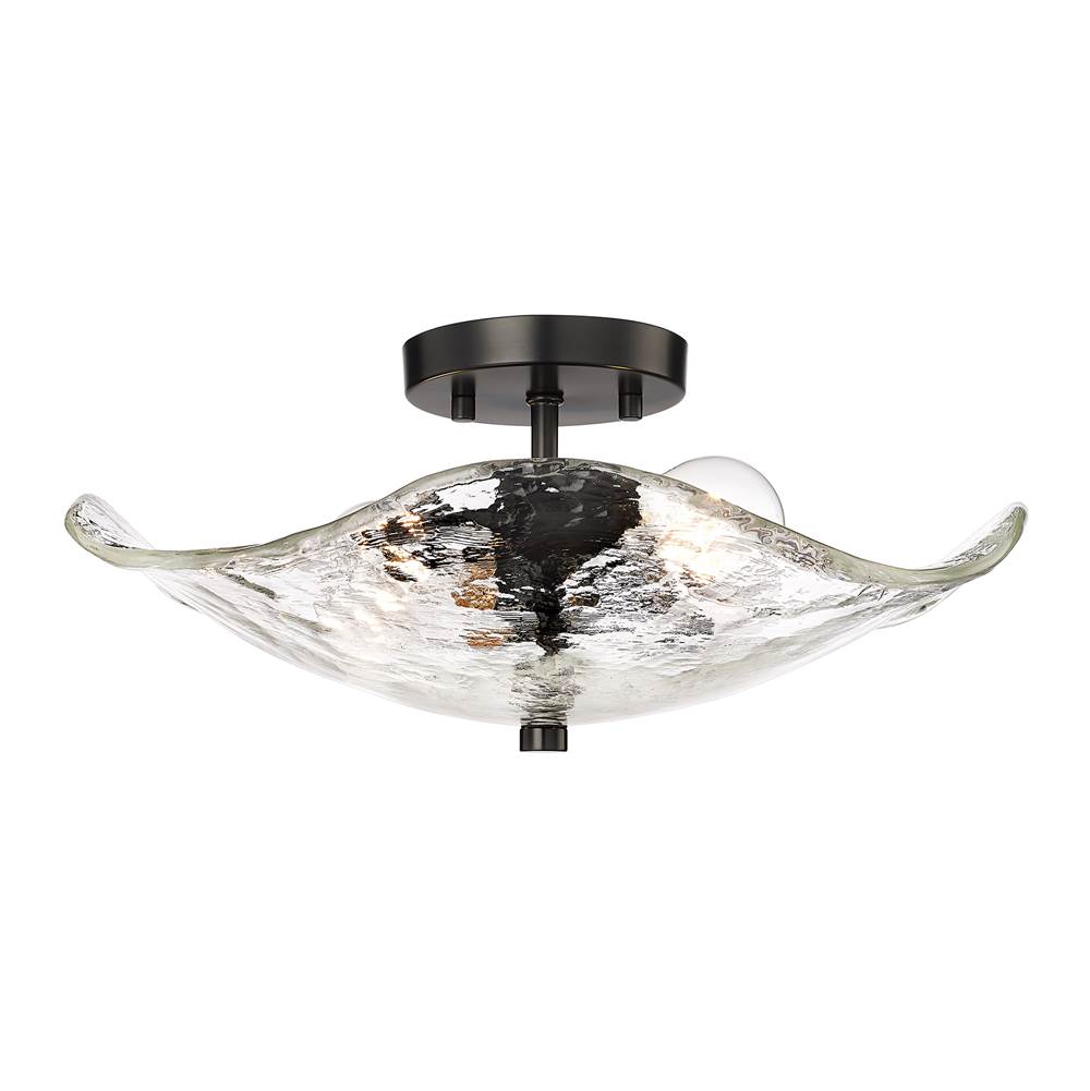 Golden Lighting Samara Golden Lighting Samara 2-light Semi-flush Mount In Matte Black