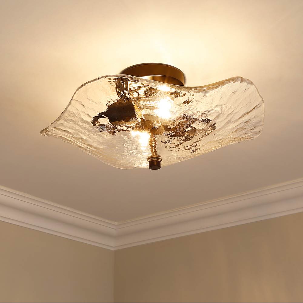 Golden Lighting 1140-SF BLK-HWG Matte Black Golden Lighting Samara 2-light Semi-flush Mount In Matte Black Image 4