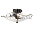 Golden Lighting 1140-SF BLK-HWG Matte Black Golden Lighting Samara 2-light Semi-flush Mount In Matte Black Image 1