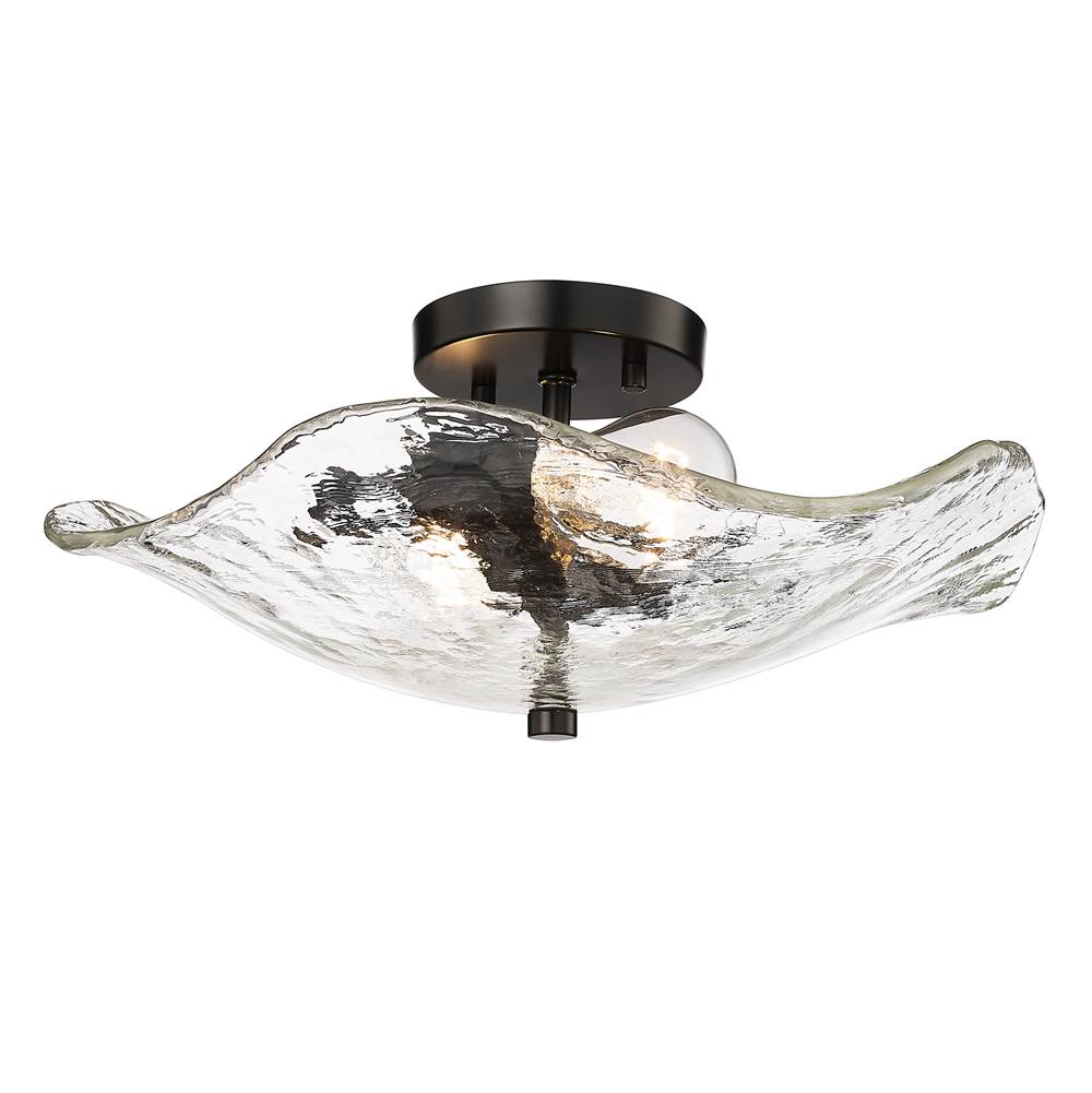 Golden Lighting 1140-SF BLK-HWG Matte Black Golden Lighting Samara 2-light Semi-flush Mount In Matte Black Image 1