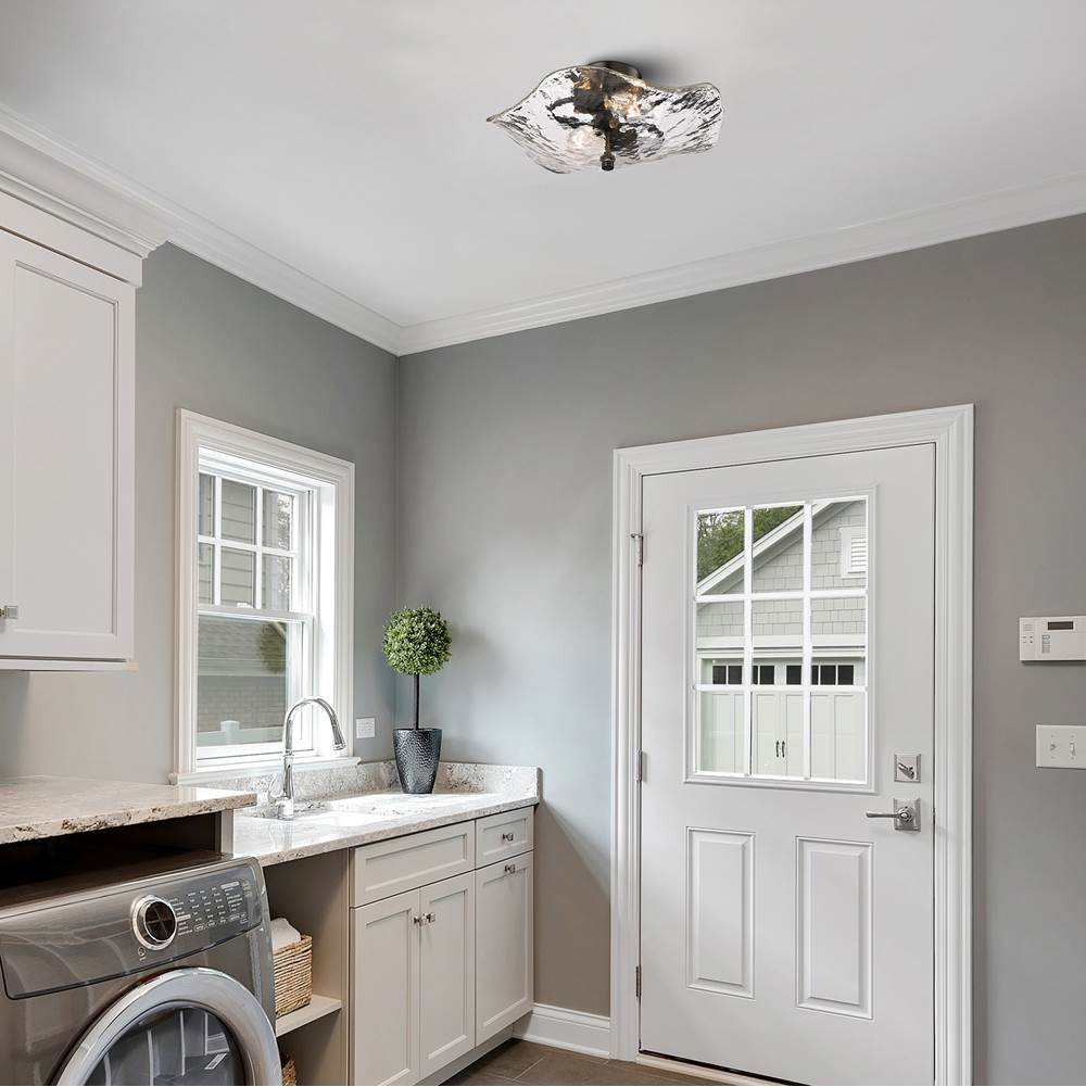 Golden Lighting 1140-SF BLK-HWG Matte Black Golden Lighting Samara 2-light Semi-flush Mount In Matte Black Image 3