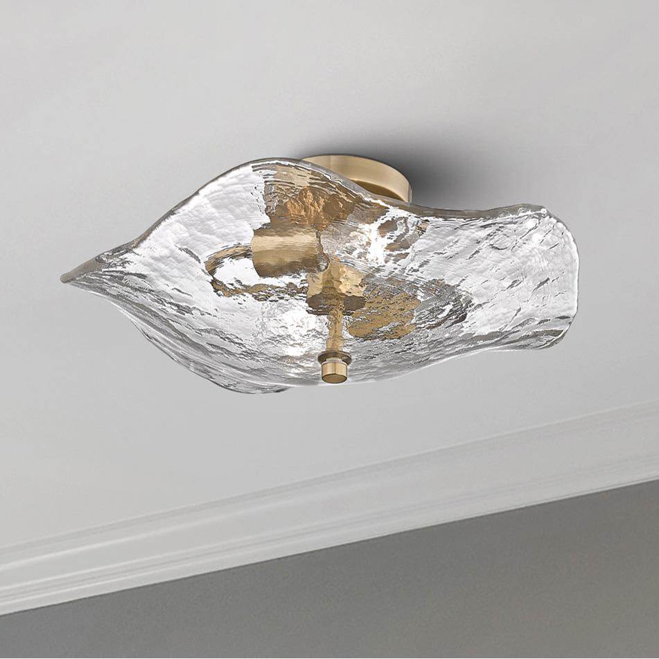 Golden Lighting 1140-SF MBS-HWG Modern Brass Golden Lighting Samara 2-light Semi-flush Mount In Modern Brass Image 3