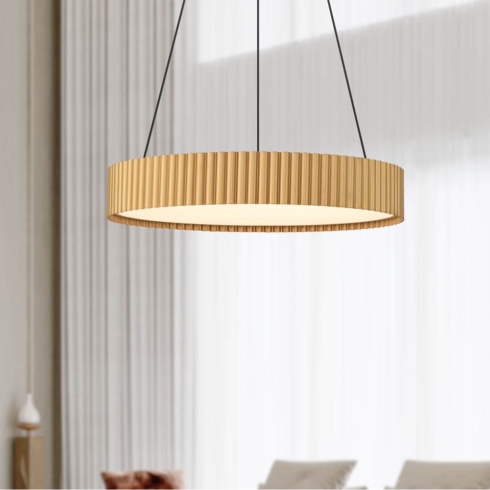 Golden Lighting 1146-20 HY Honey Gold Wry Lighting Sashay Integrated Led 20'' Pendant In Honey Gold Image 3