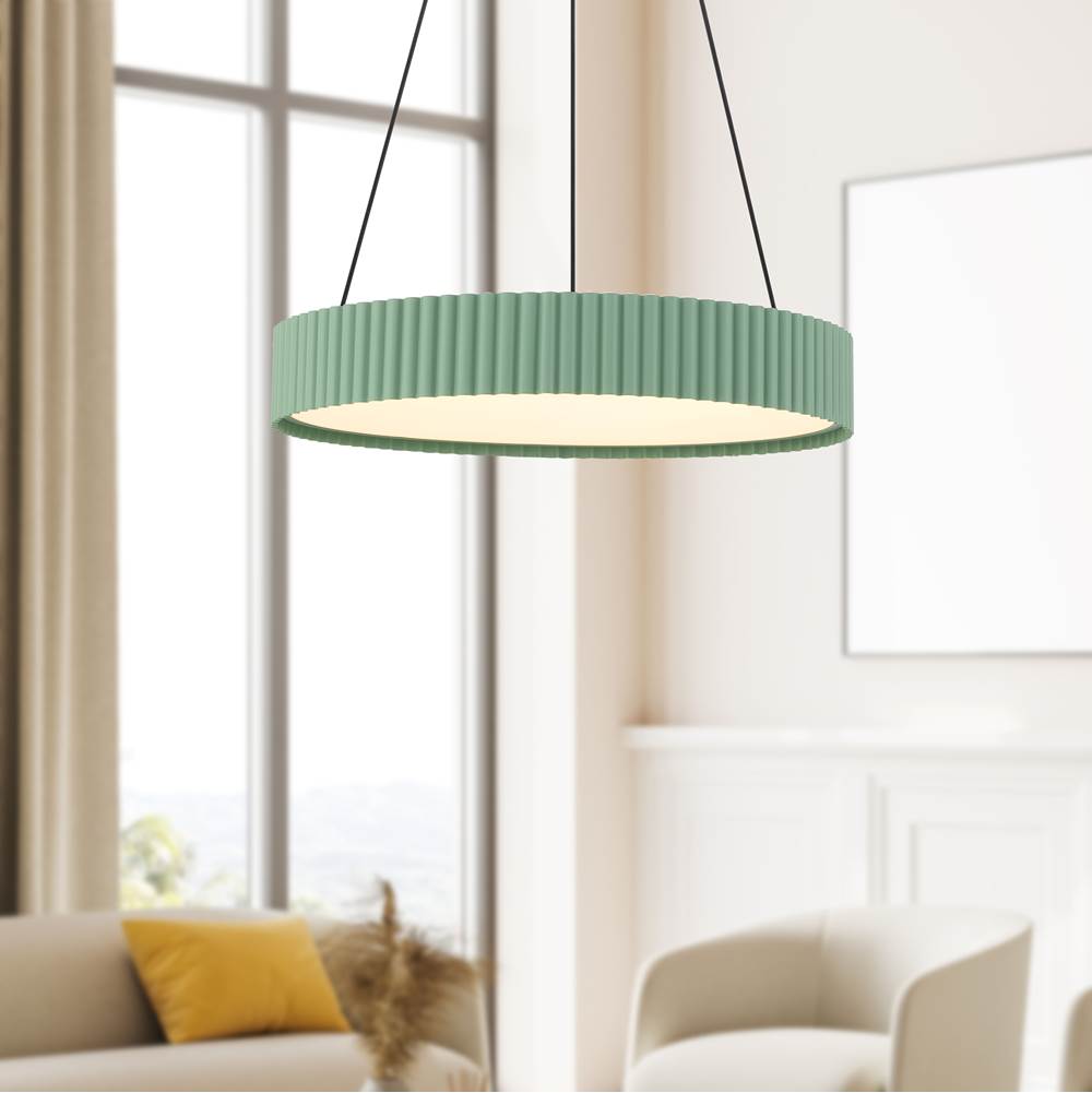 Golden Lighting 1146-20 PI Pistachio Wry Lighting Sashay Integrated Led 20'' Pendant In Pistachio Image 3