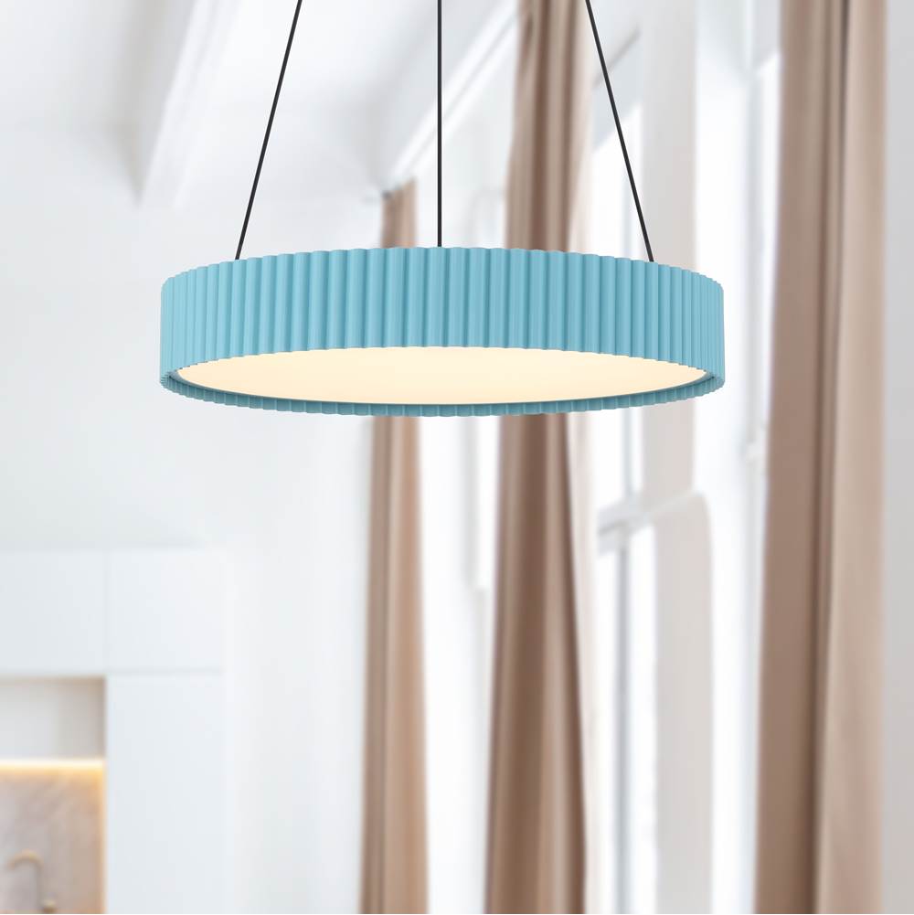 Golden Lighting 1146-20 SB Sky Blue Wry Lighting Sashay Integrated Led 20'' Pendant In Sky Blue Image 3