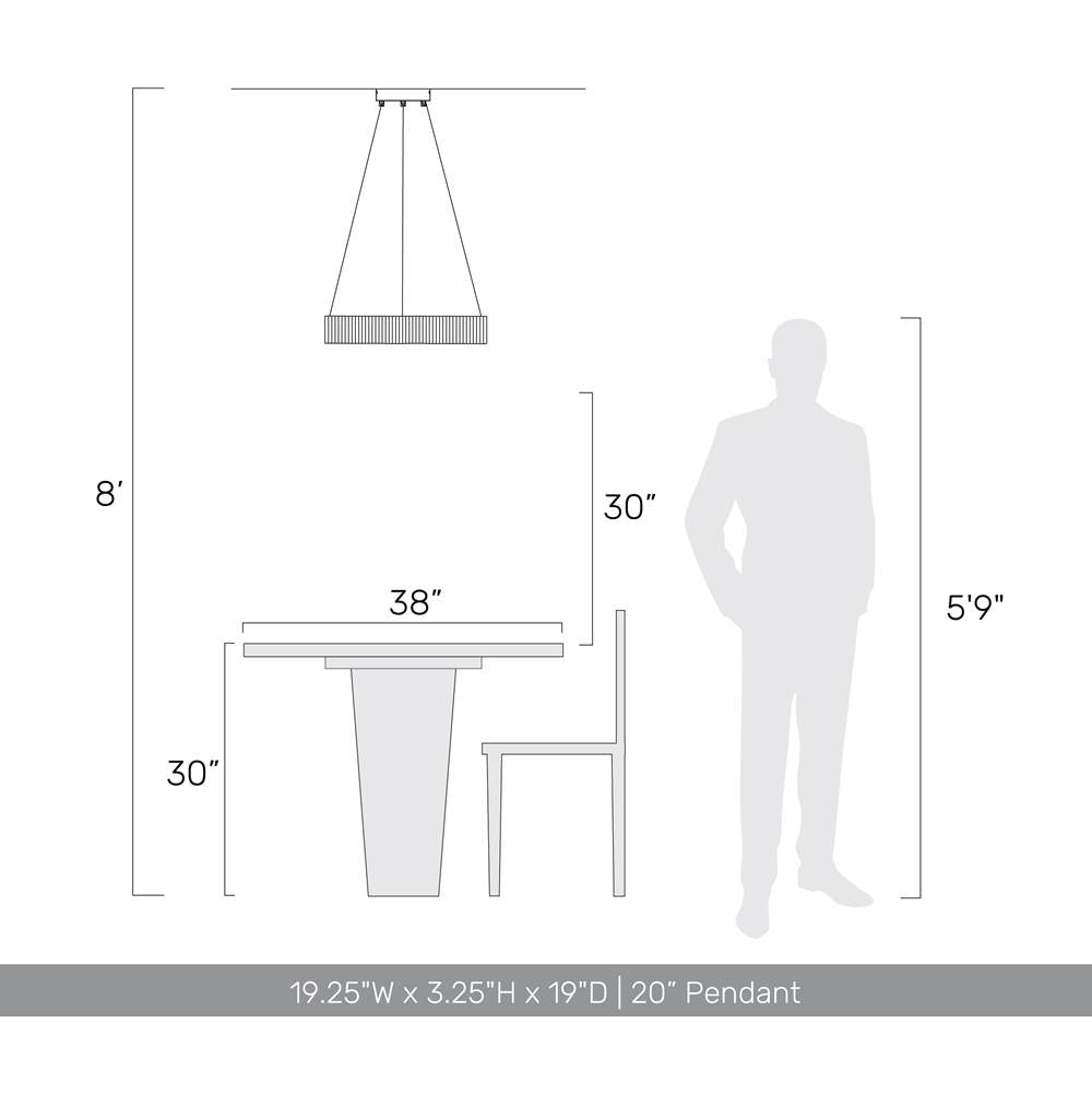 Golden Lighting 1146-20 SB Sky Blue Wry Lighting Sashay Integrated Led 20'' Pendant In Sky Blue Image 2