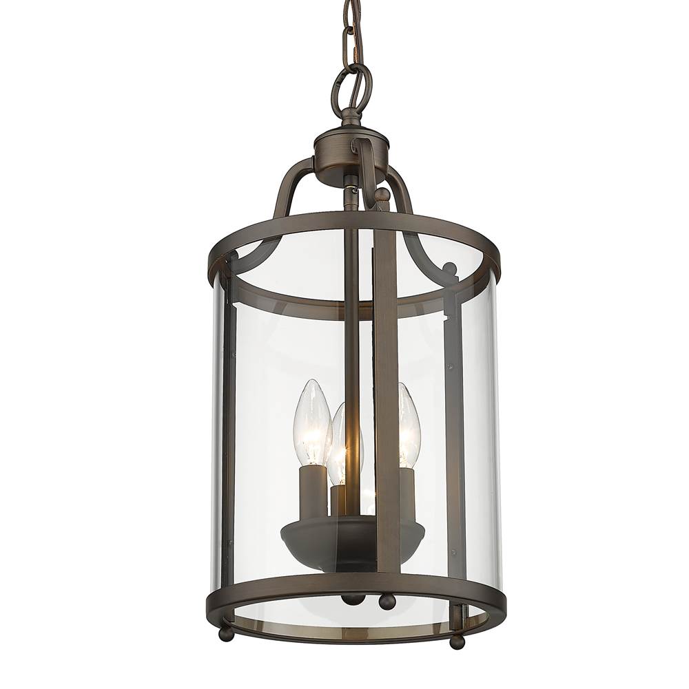 Golden Lighting 1157-3P RBZ Rubbed Bronze Golden Lighting Payton 3-light Pendant In Rubbed Bronze Image 5