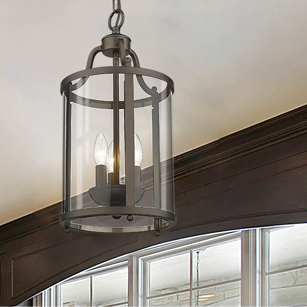 Golden Lighting 1157-3P RBZ Rubbed Bronze Golden Lighting Payton 3-light Pendant In Rubbed Bronze Image 3