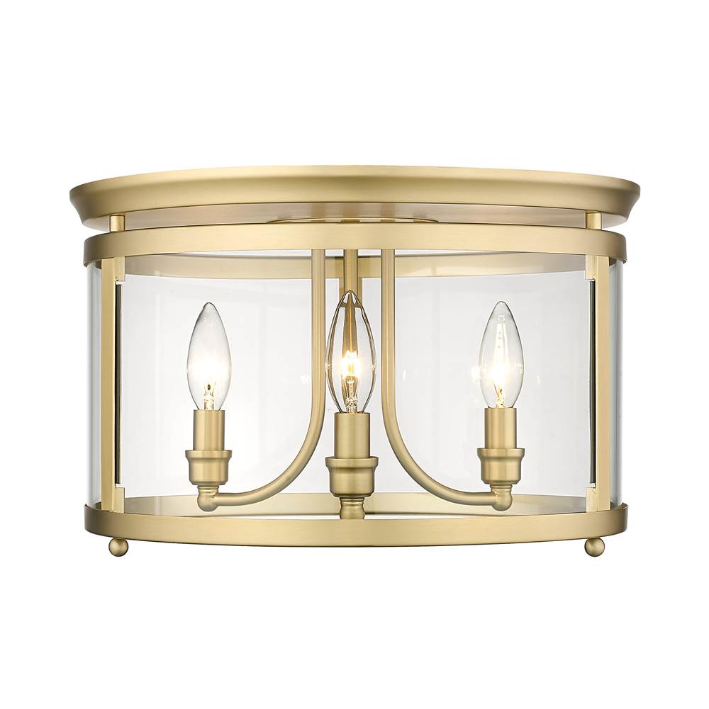 Golden Lighting Payton Golden Lighting Payton 3-light Flush Mount In Brushed Champagne Brass