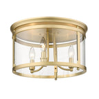 Golden Lighting 1157-FM BCB Brushed Champagne Brass Golden Lighting Payton 3-light Flush Mount In Brushed Champagne Brass Image 1