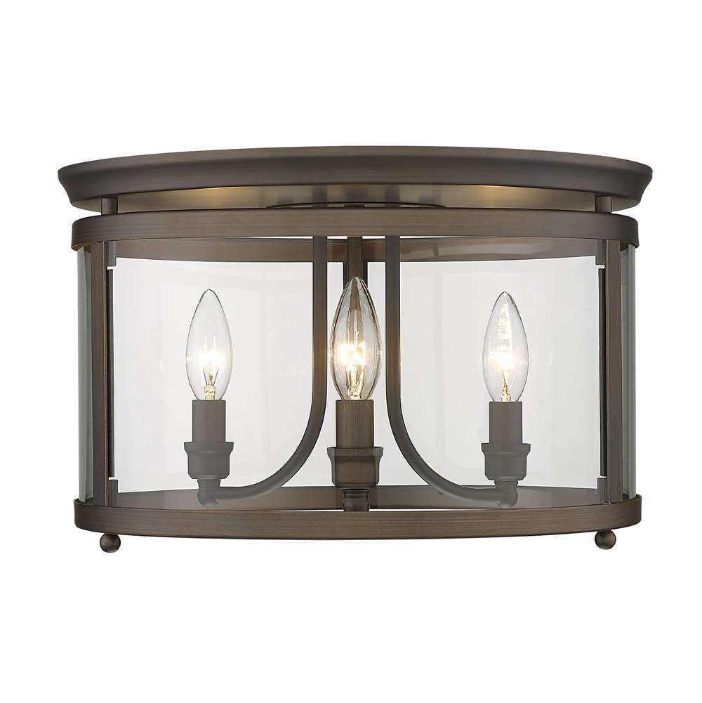 Golden Lighting Payton Golden Lighting Payton 3-light Flush Mount In Brushed Champagne Brass