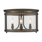 Golden Lighting Payton Golden Lighting Payton 3-light Flush Mount In Brushed Champagne Brass