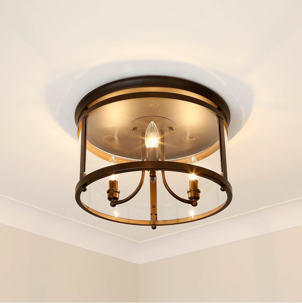 Golden Lighting 1157-FM RBZ Rubbed Bronze Golden Lighting Payton 3-light Flush Mount In Rubbed Bronze Image 3