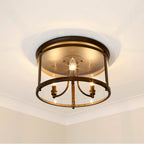 Golden Lighting 1157-FM RBZ Rubbed Bronze Golden Lighting Payton 3-light Flush Mount In Rubbed Bronze Image 3