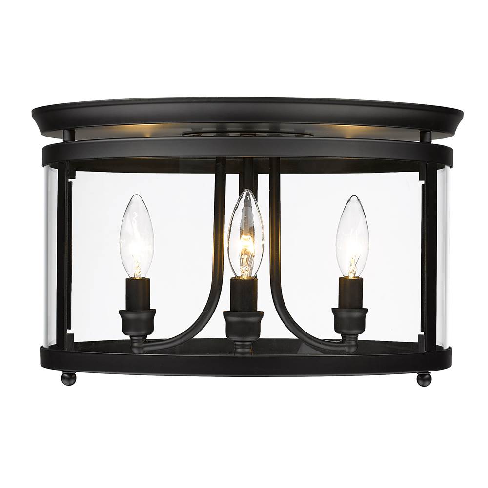 Golden Lighting Payton Golden Lighting Payton 3-light Flush Mount In Brushed Champagne Brass
