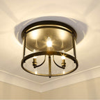 Golden Lighting 1157-FM BLK Matte Black Golden Lighting Payton 3-light Flush Mount In Matte Black Image 2