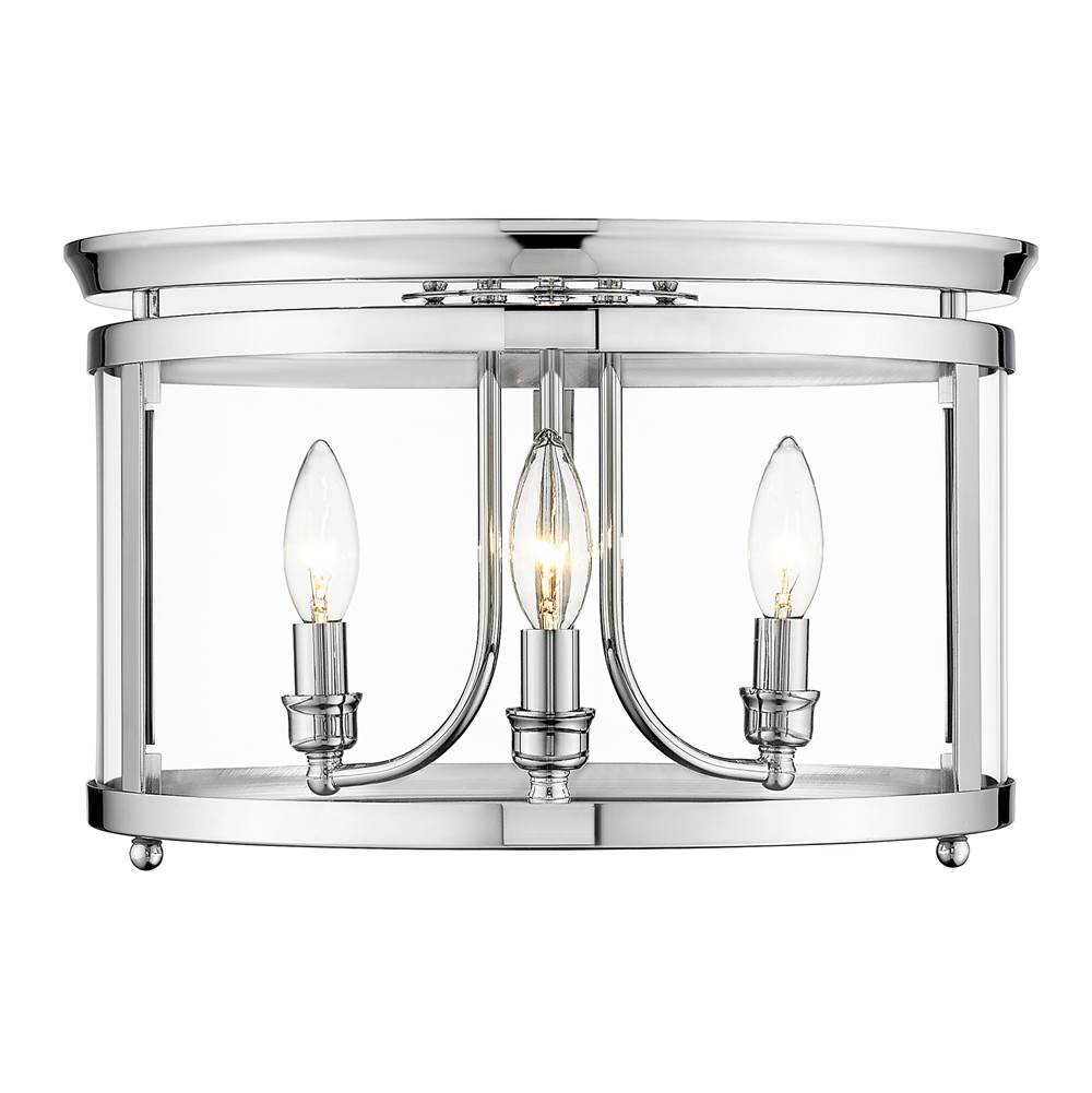 Golden Lighting Payton Golden Lighting Payton 3-light Flush Mount In Brushed Champagne Brass