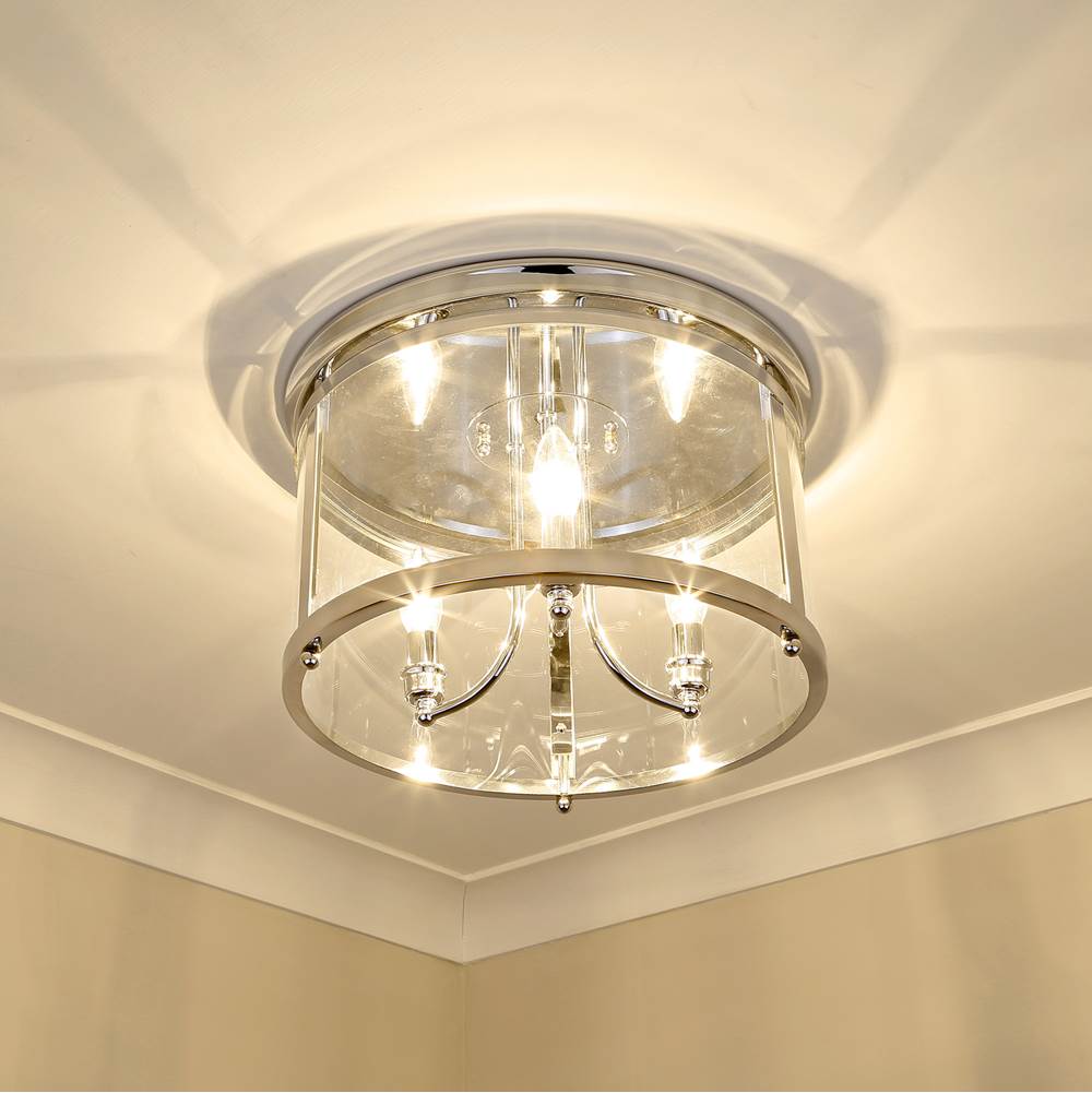 Golden Lighting 1157-FM CH Chrome Golden Lighting Payton 3-light Flush Mount In Chrome Image 2