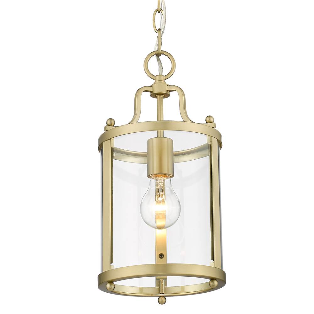 Golden Lighting 1157-M1L BCB-CLR Brushed Champagne Brass Golden Lighting Payton 1-light Pendant In Brushed Champagne Brass Image 1