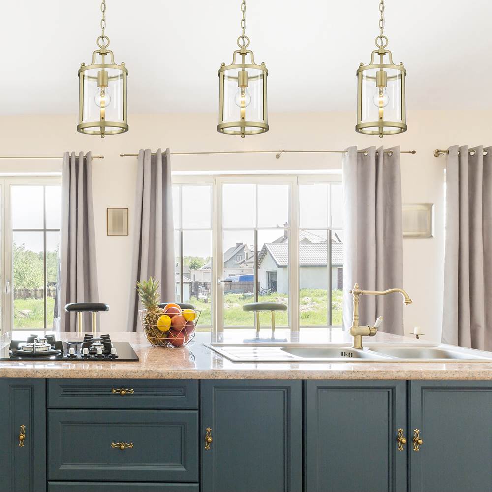 Golden Lighting 1157-M1L BCB-CLR Brushed Champagne Brass Golden Lighting Payton 1-light Pendant In Brushed Champagne Brass Image 3