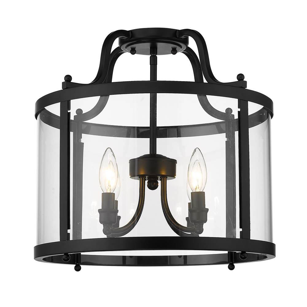 Golden Lighting 1157-SF BLK Matte Black Golden Lighting Payton 4-light Semi-flush Mount In Matte Black Image 2
