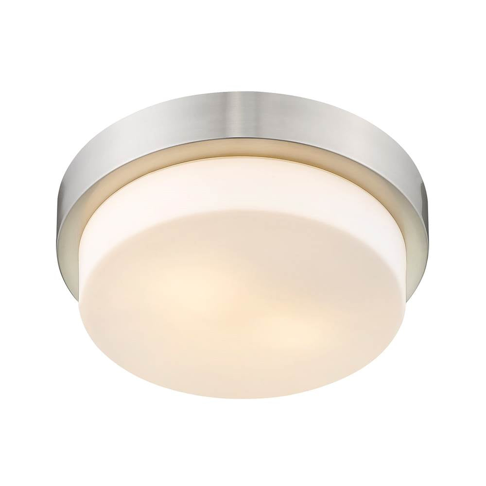 Golden Lighting 1270-11 PW Pewter Wry Lighting Morgon 2-light 11'' Flush Mount In Pewter And Opal Glass Image 2