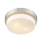 Golden Lighting 1270-11 PW Pewter Wry Lighting Morgon 2-light 11'' Flush Mount In Pewter And Opal Glass Image 2