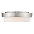 Golden Lighting Morgan Wry Lighting Morgon 2-light 13'' Flush Mount In Matte Black And Opal Glass