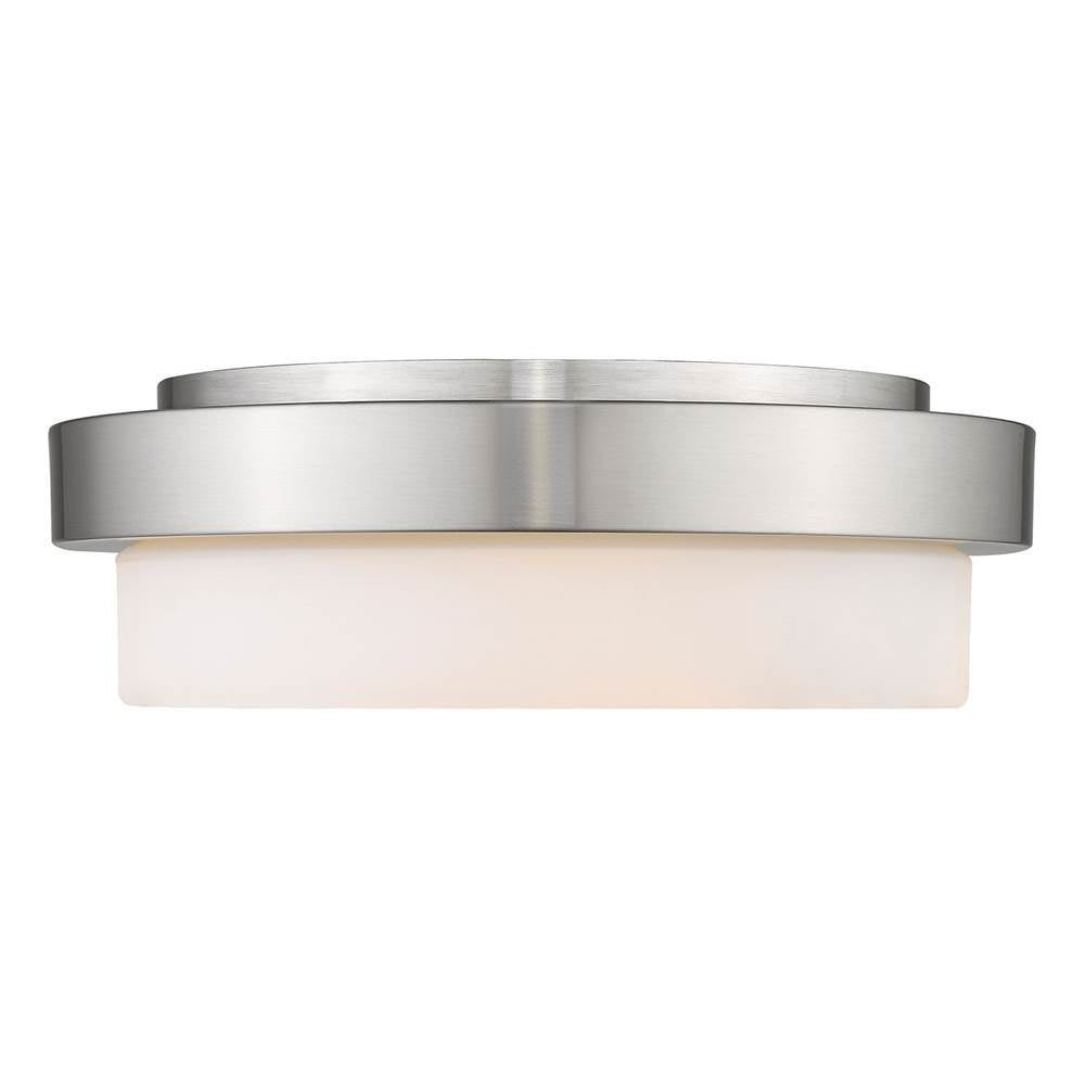 Golden Lighting Morgan Wry Lighting Morgon 2-light 13'' Flush Mount In Matte Black And Opal Glass