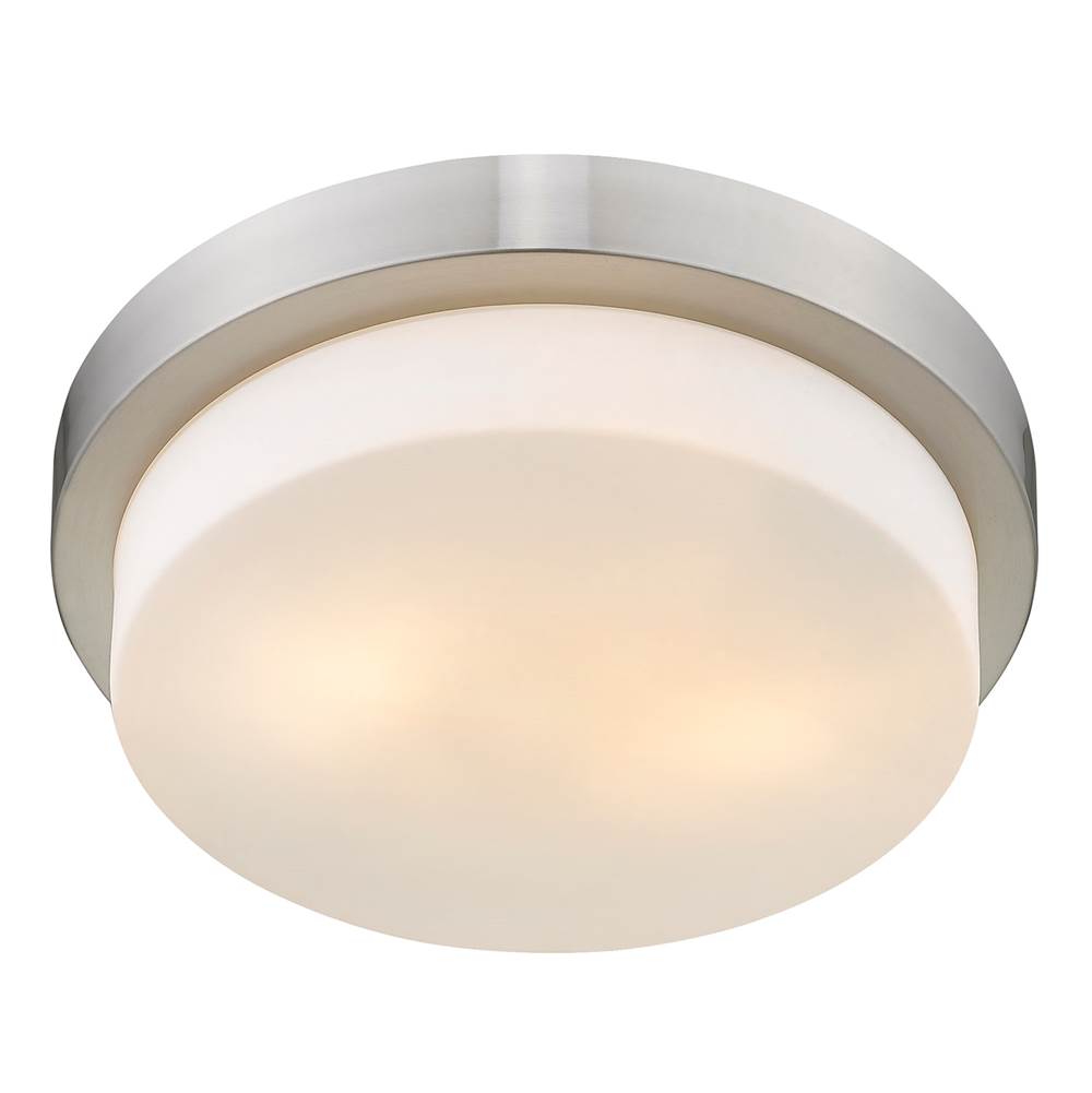 Golden Lighting 1270-13 PW Pewter Wry Lighting Morgon 2-light 13'' Flush Mount In Pewter And Opal Glass Image 2