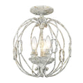 Golden Lighting 1349-SF OY Oyster Wry Lighting Antoinette 3-light Semi-flush Mount In Oyster Image 1