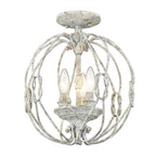 Golden Lighting 1349-SF OY Oyster Wry Lighting Antoinette 3-light Semi-flush Mount In Oyster Image 1