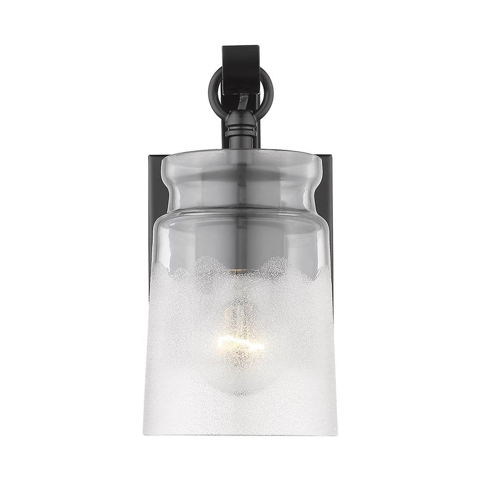 Golden Lighting 1405-BA1 BLK-CAG Matte Black Golden Lighting Travers 1-light Vanity In Matte Black Image 3