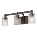 Golden Lighting 1405-BA3 RBZ-CAG Rubbed Bronze Golden Lighting Travers 3-light Vanity In Rubbed Bronze Image 1