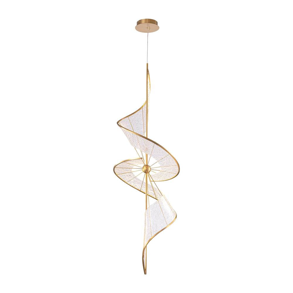 Golden Lighting Aurora Ziva By Golden Lighting Aurora Integrated Led 71''h Pendant In Brushed Champagne