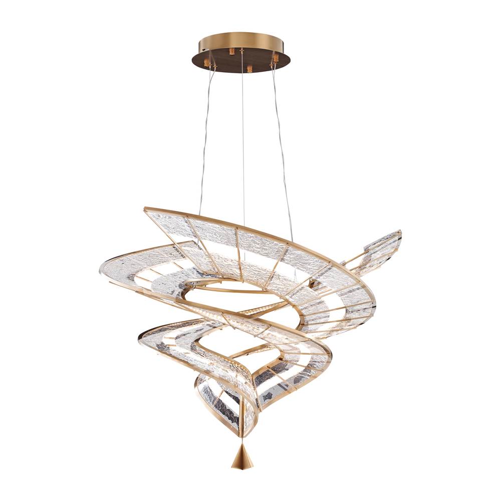 Golden Lighting 1468-M BCH Brushed Champagne Ziva By Golden Lighting Aurora Integrated Led 36''w Pendant In Brushed Champagne Image 1