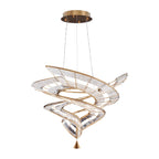 Golden Lighting 1468-M BCH Brushed Champagne Ziva By Golden Lighting Aurora Integrated Led 36''w Pendant In Brushed Champagne Image 1