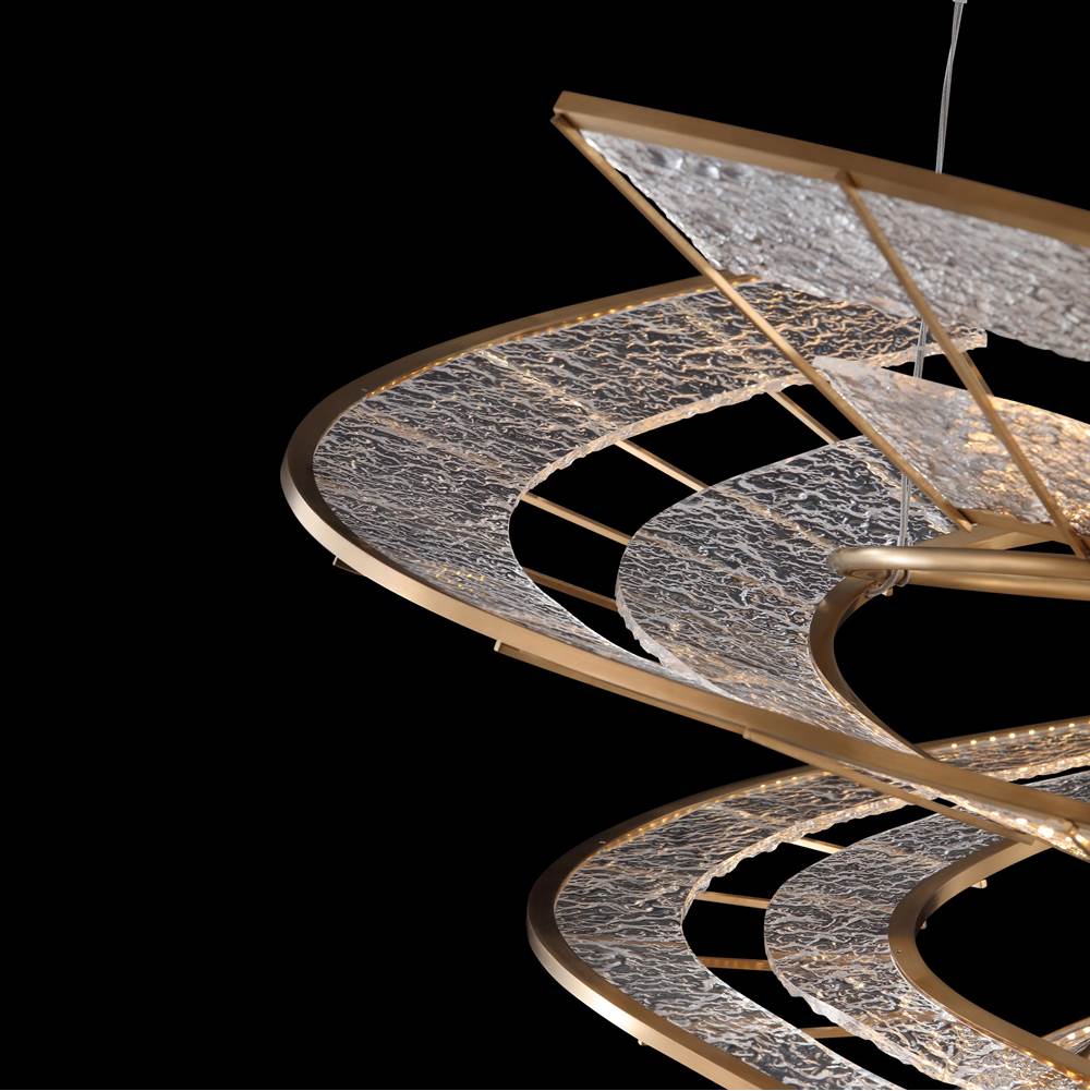 Golden Lighting 1468-M BCH Brushed Champagne Ziva By Golden Lighting Aurora Integrated Led 36''w Pendant In Brushed Champagne Image 5