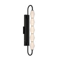 Golden Lighting 1517-OWL5 BLK-FST Matte Black Golden Lighting Geode Integrated Led 32in Outdoor Wall In Matte Black With Fluted Striped Glass Image 1