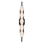 Golden Lighting Geode Golden Lighting Geode Integrated Led 32in Outdoor Wall In Matte Black With Fluted Striped Glass