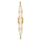 Golden Lighting Geode Golden Lighting Geode Integrated Led 32in Outdoor Wall In Matte Black With Fluted Striped Glass