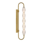 Golden Lighting 1517-OWL5 SBG-FST Satin Brushed Gold Golden Lighting Geode Integrated Led 32in Outdoor Wall In Satin Brushed Gold With Fluted Striped Glass Image 4
