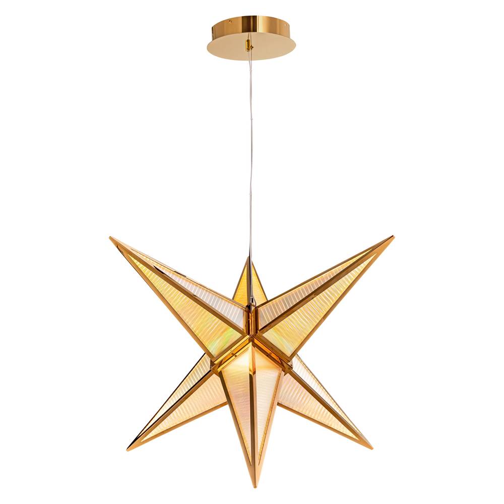 Golden Lighting Spectrum Ziva By Golden Lighting Spectrum Integrated Led 29in Pendant In Rose Gold