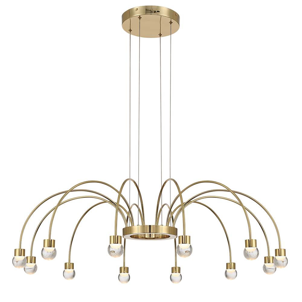 Golden Lighting 1573-12 TG-A Titanium Gold Yep By Golden Lighting Vario Integrated Led 12 Light Chandelier In Titanium Gold With Globe Diffusers Image 1