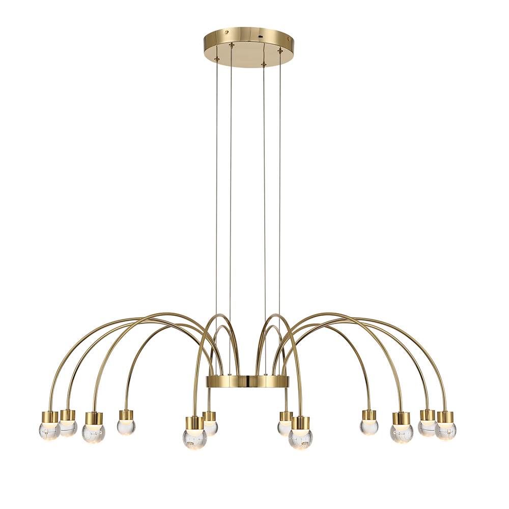 Golden Lighting 1573-12 TG-A Titanium Gold Yep By Golden Lighting Vario Integrated Led 12 Light Chandelier In Titanium Gold With Globe Diffusers Image 5