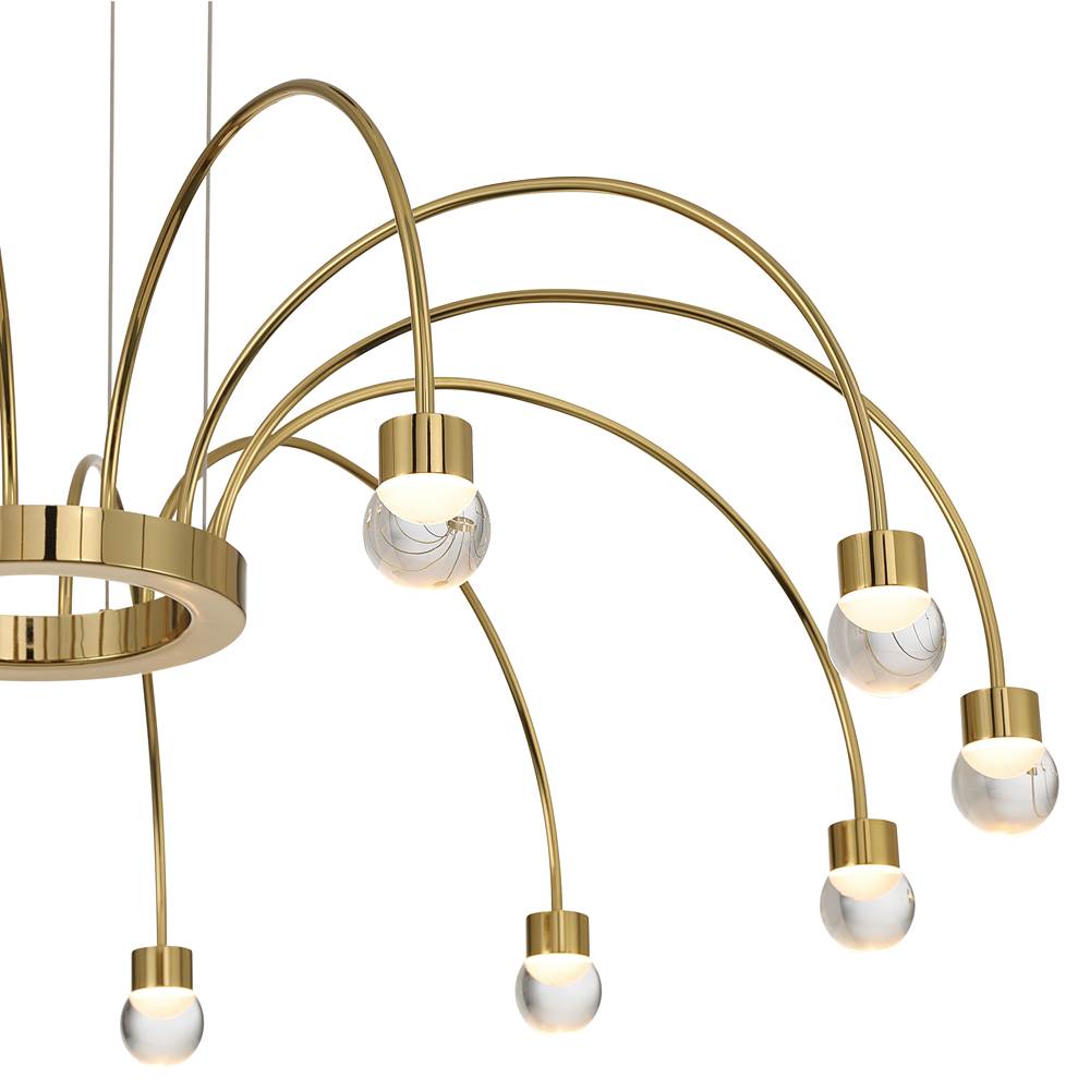 Golden Lighting 1573-12 TG-A Titanium Gold Yep By Golden Lighting Vario Integrated Led 12 Light Chandelier In Titanium Gold With Globe Diffusers Image 4