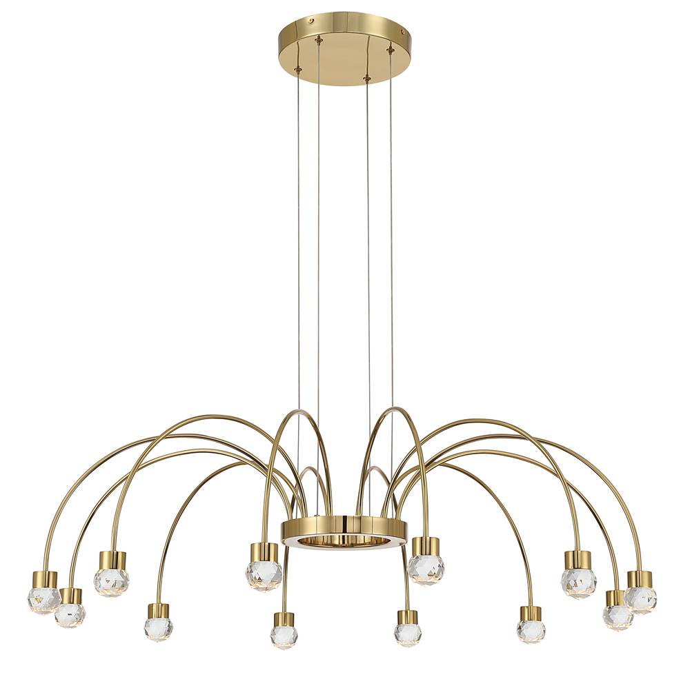 Golden Lighting 1573-12 TG-C Titanium Gold Yep By Golden Lighting Vario Integrated Led 12 Light Chandelier In Titanium Gold With Crystal Diffusers Image 1