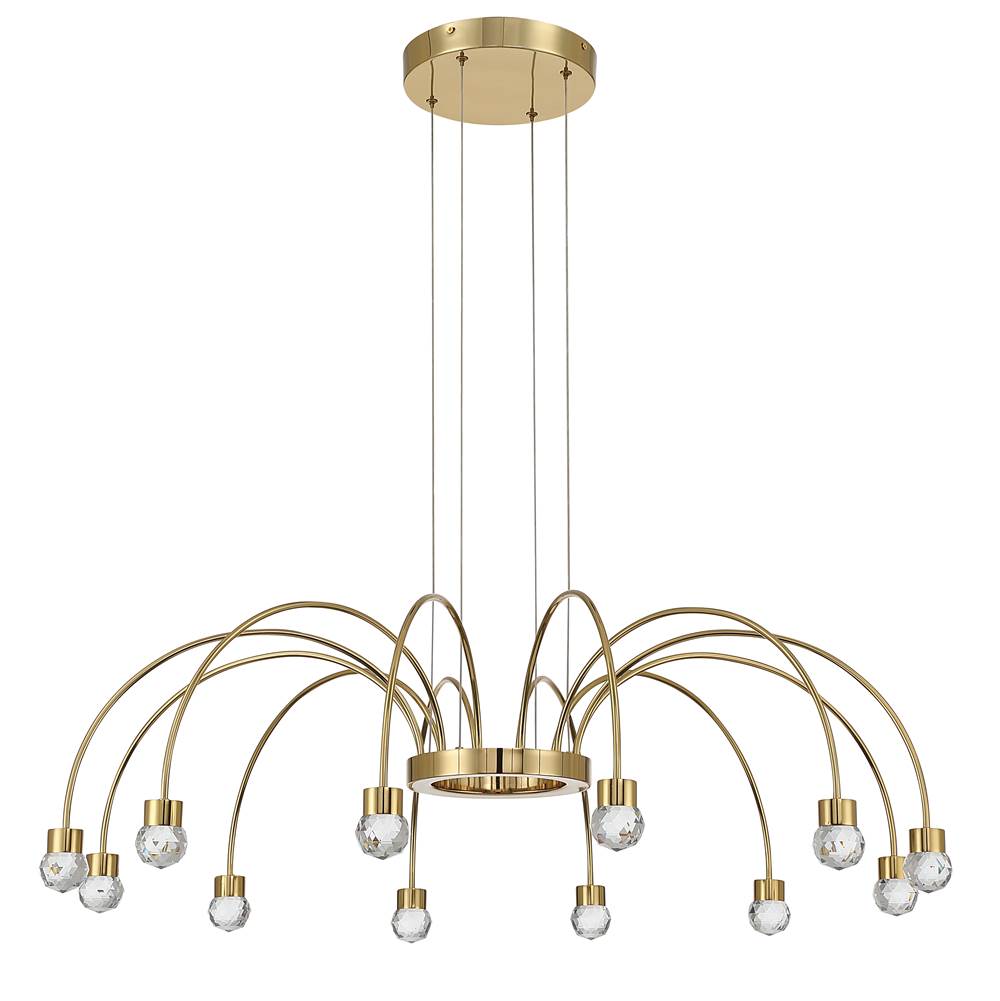 Golden Lighting Vario Yep By Golden Lighting Vario Integrated Led 12 Light Chandelier In Titanium Gold With Crystal Diffusers