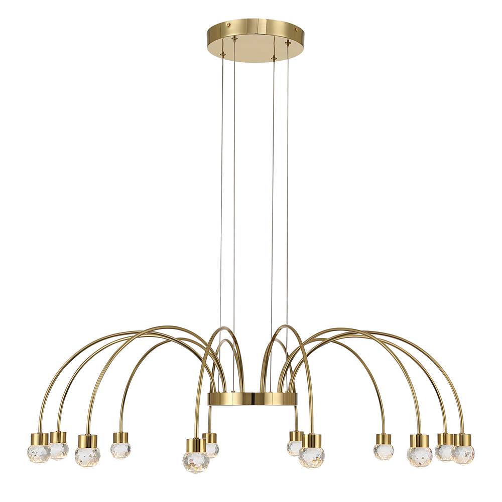 Golden Lighting 1573-12 TG-C Titanium Gold Yep By Golden Lighting Vario Integrated Led 12 Light Chandelier In Titanium Gold With Crystal Diffusers Image 5