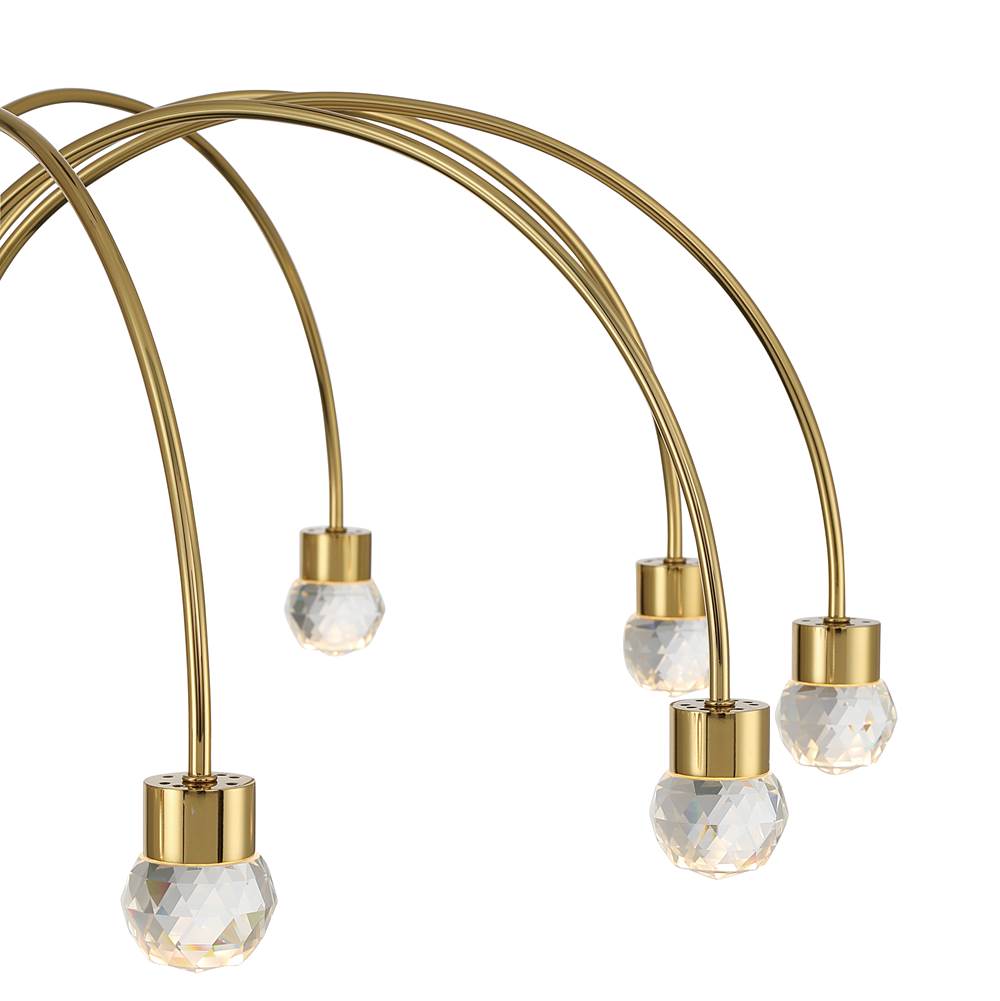 Golden Lighting 1573-12 TG-C Titanium Gold Yep By Golden Lighting Vario Integrated Led 12 Light Chandelier In Titanium Gold With Crystal Diffusers Image 4
